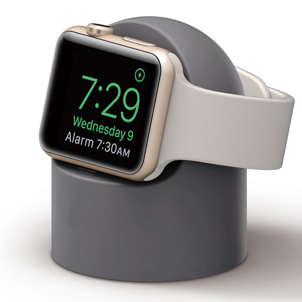 Silicone Charger Stand Mount for Apple Watch Band Series 4 3 2 1 for 38 40 42 44 Cable Management Holder for Iwatch 5 4 3 2