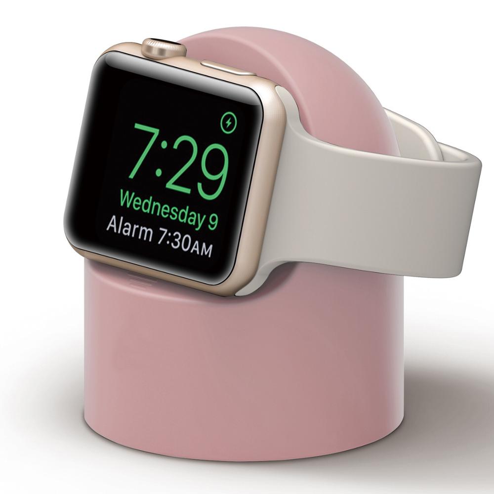 Silicone Charger Stand Mount for Apple Watch Band Series 4 3 2 1 for 38 40 42 44 Cable Management Holder for Iwatch 5 4 3 2
