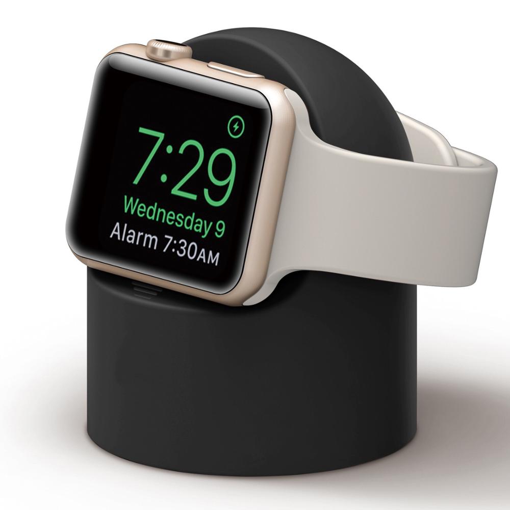 Silicone Charger Stand Mount for Apple Watch Band Series 4 3 2 1 for 38 40 42 44 Cable Management Holder for Iwatch 5 4 3 2