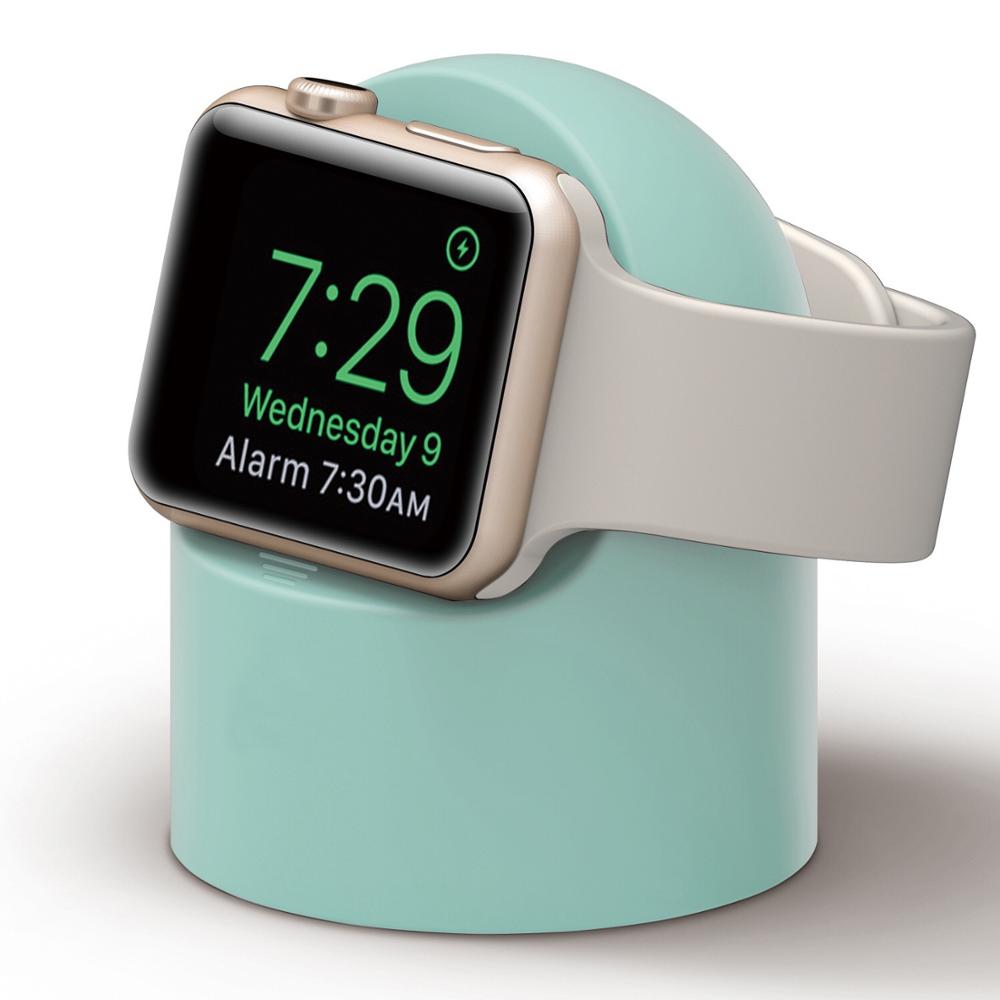 Silicone Charger Stand Mount for Apple Watch Band Series 4 3 2 1 for 38 40 42 44 Cable Management Holder for Iwatch 5 4 3 2