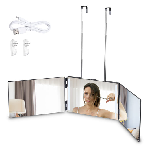 Trifold 360 Degree Foldable Lightweight Makeup Mirror.
