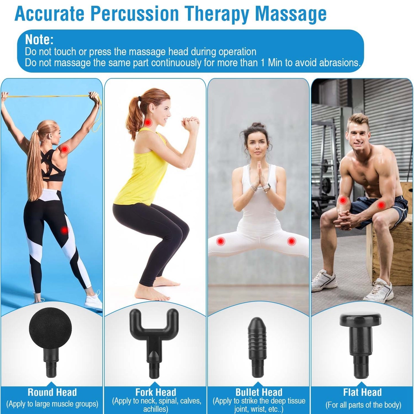 Percussion Massage Gun Rechargeable Deep Tissue Vibration Massager