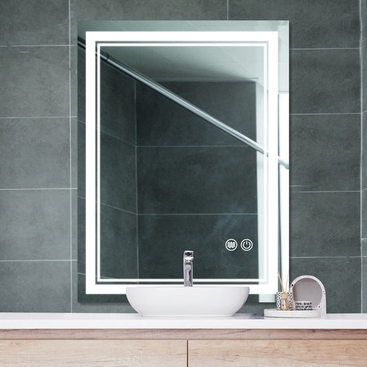 28x36 Inch Vanity Mirror With 3 Light Settings - Anti Fog Wall Mirror