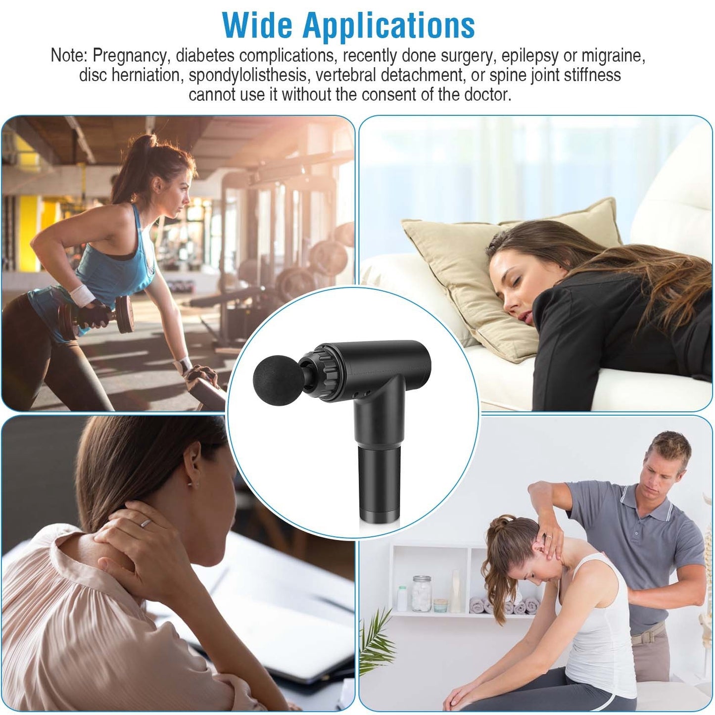 Percussion Massage Gun Rechargeable Deep Tissue Vibration Massager