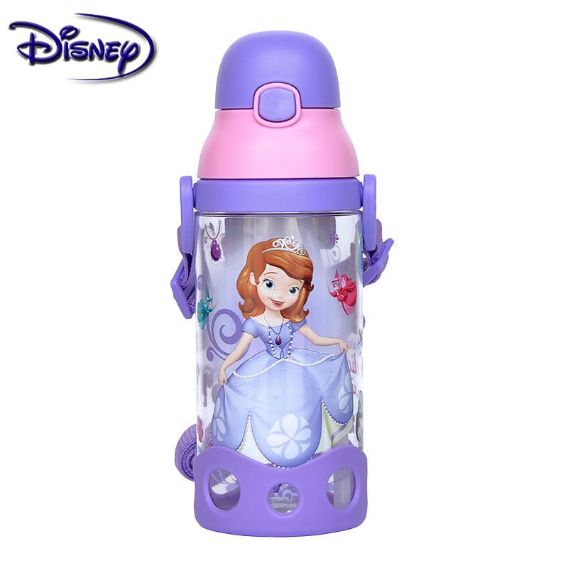 Children Character  Cups Cartoon Plastic Solid. Convenient Outdoor Child Sports Bottle With Straw