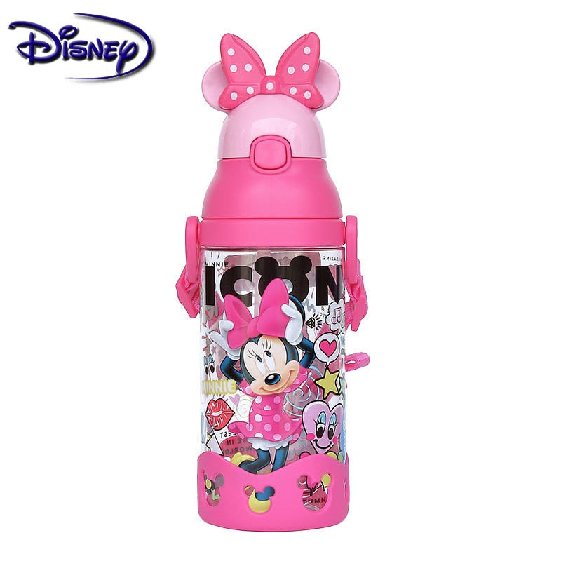 Children Character  Cups Cartoon Plastic Solid. Convenient Outdoor Child Sports Bottle With Straw