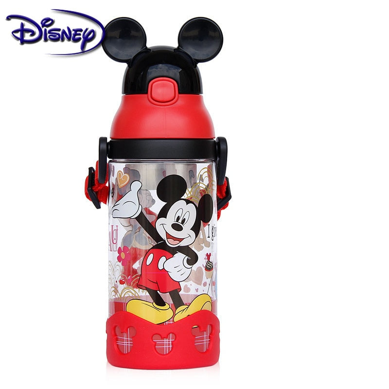 Children Character  Cups Cartoon Plastic Solid. Convenient Outdoor Child Sports Bottle With Straw