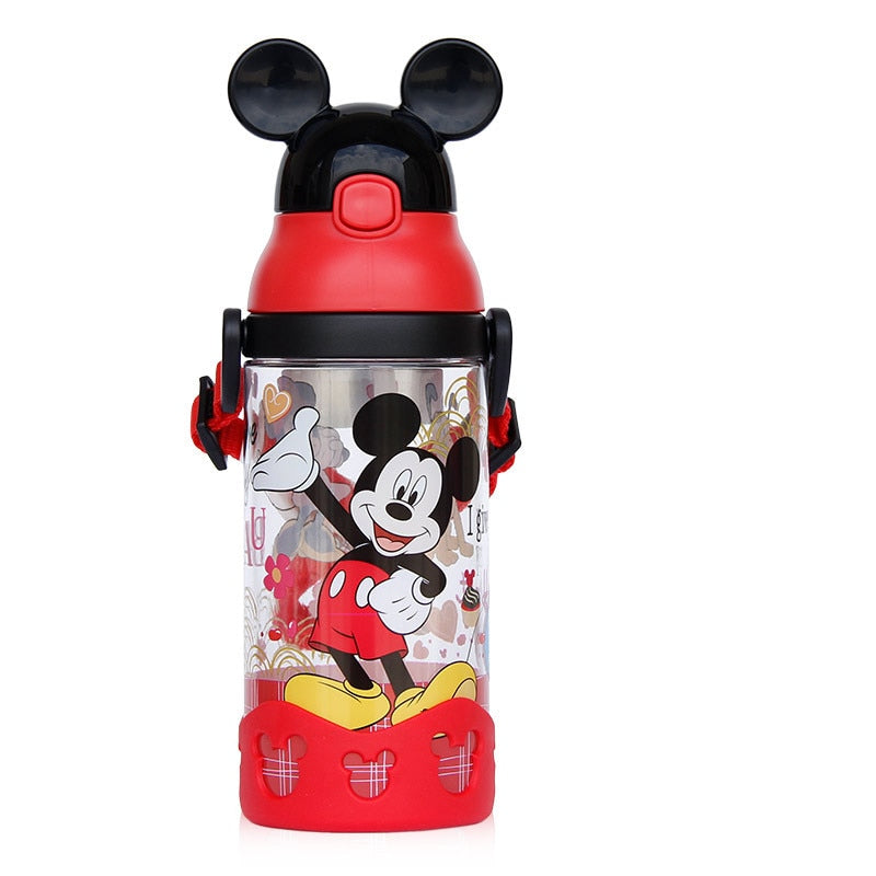 Children Character  Cups Cartoon Plastic Solid. Convenient Outdoor Child Sports Bottle With Straw