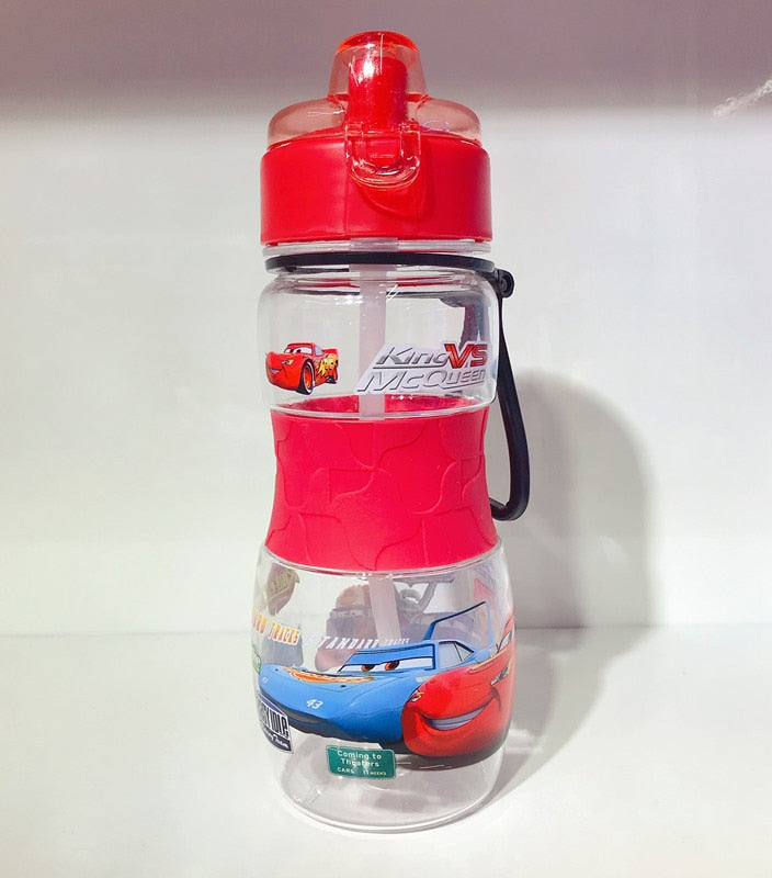 Children Character  Cups Cartoon Plastic Solid. Convenient Outdoor Child Sports Bottle With Straw