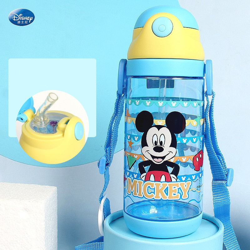 Children Character  Cups Cartoon Plastic Solid. Convenient Outdoor Child Sports Bottle With Straw