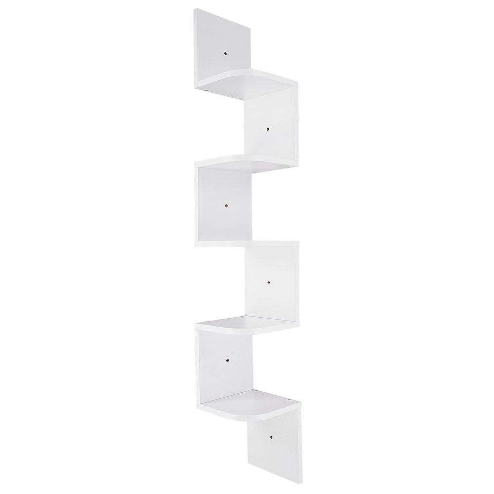 5 Layers Corner Wall Mount Shelf/White