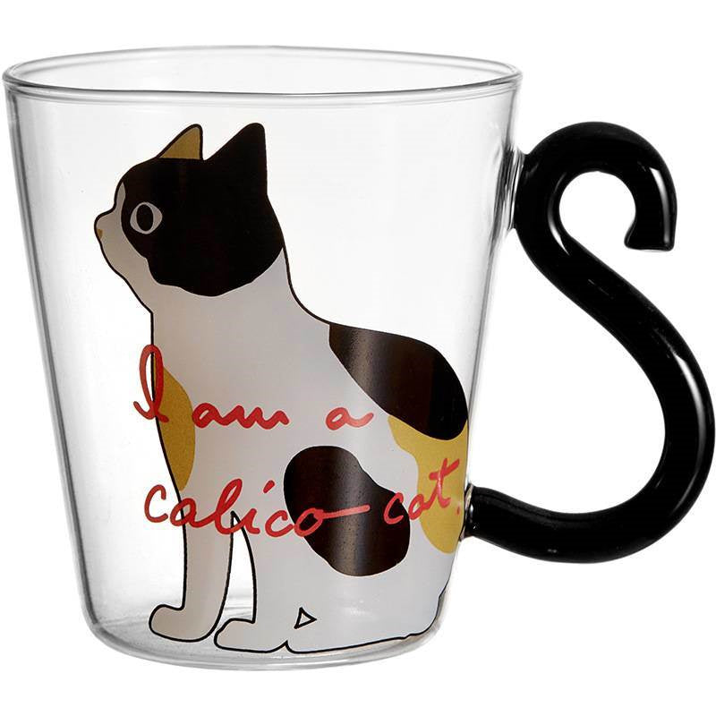 Glass Cup Cute Cat Character Coffee Cup